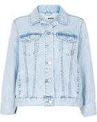 Topshop Moto Fitted Denim Jacket - Lyst