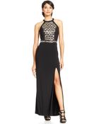 Patra Geo-Embellished Halter Gown - Lyst