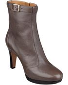Nine West Fudgeit Leather Platform Booties - Lyst