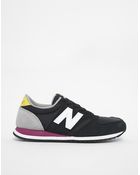 New Balance 420 Suede Mix Black Yellow Sneakers - Lyst