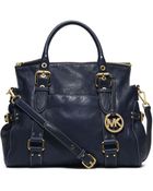 Michael Kors Lea Large Leather Satchel - Lyst