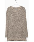 Mango Metallic Wool-Blend Sweater - Lyst