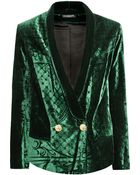 Balmain Velvet-Brocade Blazer - Lyst