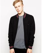 Fred Perry Knitted Bomber Cardigan - Lyst