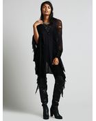 Lekuin Annabelle Shredded Poncho - Lyst