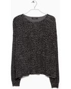 Mango Printed Sweater - Lyst