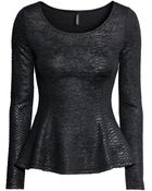 H&M Peplum Top - Lyst