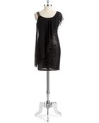 Betsy & Adam Sequin Pop Over Dress - Lyst