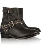 Ash Video Studded Distressed Leather Boots - Lyst