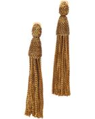 Oscar de la Renta Long Chain Tassel Clip On Earrings - Lyst