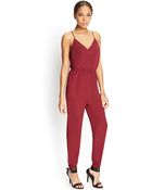 Forever 21 V-Neck Cami Jumpsuit - Lyst