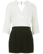 Topshop D-Ring Playsuit - Lyst