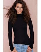 Nasty Gal Soft Spot Knit Turtleneck - Black - Lyst