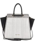 River Island Black Herringbone Winged Tote Bag - Lyst