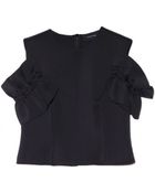 Simone Rocha Black Jersey Ruffle Top - Lyst