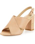 Stuart Weitzman Maxwell Kidskin Mid-Heel Sandal - Lyst