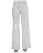 Derek Lam Striped Flared Crepe Pants - Lyst