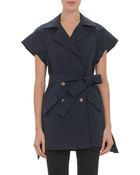 Thakoon Double-Breasted Cap-Sleeve Trench Coat - Lyst