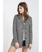 Forever 21 Wool-Blend Herringbone Coat - Lyst