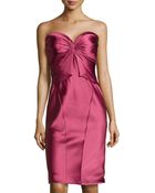 Zac Posen Twist-Pleated Strapless Cocktail Dress - Lyst
