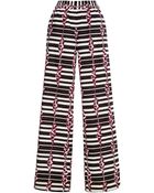 Suno Block Stripes Wide Leg Drawstring Pants - Lyst