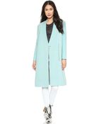 Tibi Boucle Long Coat Lichen - Lyst