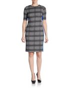 Vince Camuto Plaid Side-Stripe Dress - Lyst