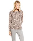 Vince Camuto Zebra Intarsia Sweater - Lyst