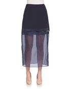 Stella McCartney Sheer Midi Skirt - Lyst
