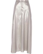 River Island Silver Metallic Maxi Skirt - Lyst