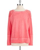 DKNY Long Sleeved Top with Lace Shoulder Accents - Lyst