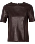 Vince Leather Top - Lyst