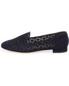 Giorgio Armani Suede Cutout Mesh Loafer - Lyst