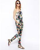 Asos Tall Bandeau Peg Leg Jumpsuit - Lyst