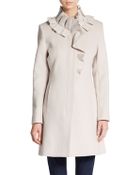 Elie Tahari Sara Ruffle-Collar Wool Coat - Lyst