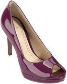Cole Haan Chelsea Patent Leather Peep Toe Pumps - Lyst
