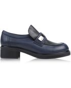 Jil Sander Navy Loafers - Lyst