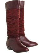 Office Nia Suede Ruched Boot - Lyst