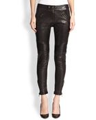 RED Valentino Leather & Knit Moto Pants - Lyst