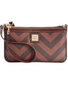 Dooney & Bourke Chevron Large Slim Wristlet - Lyst