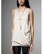 Patrizia Pepe Draped Top In Viscose With Necklace - Lyst