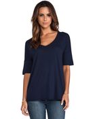 Michael Stars V Neck High Low Tee - Lyst