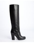 Prada Black Leather Chunky Knee Boot - Lyst