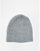 Johnstons Cashmere Ribbed Beanie Hat - Lyst