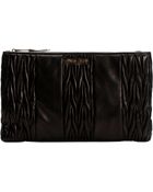 Miu Miu Black Matelassã© Lambskin Clutch - Lyst