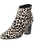 Tamara Mellon Leopard-Print Mid-Heel Ankle Boot - Lyst