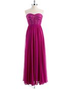 Aidan Mattox Lace Illusion Chiffon Gown - Lyst