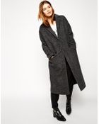 Asos Coat In Maxi Length Boiled Wool - Lyst