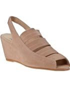 Stuart Weitzman Mayberry Wedge Sandal Beige Suede - Lyst