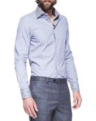 Etro Contrast-Detail Striped-Poplin Shirt - Lyst